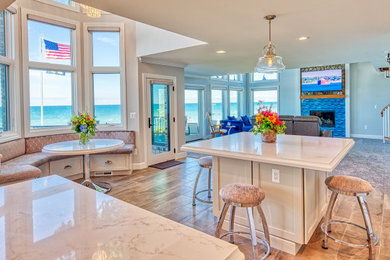 Example of a beach style kitchen design in Detroit