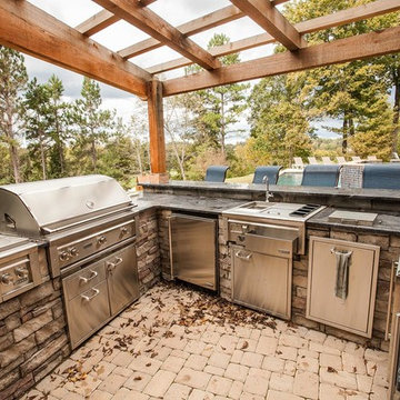 Charlotte pool and outdoor kitchen
