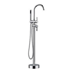 Contemporary Floor Standing Tub Faucet with Hand Shower T0722FS - Bathtub Faucets