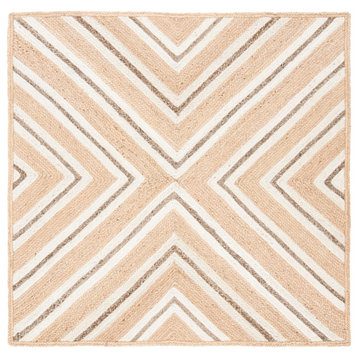 Safavieh Vintage Leather Collection NF886A Rug, Natural/Ivory, 6' X 6' Square