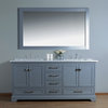 Newport Bathroom Vanity With Mirror, Gray, 72", Double Sink