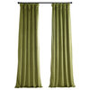 Heritage Plush Velvet Curtain Single Panel, Retro Green, 50"x96"