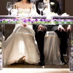 Desk - bridal table clear lucite with modular top - Furniture