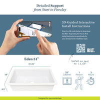 Eden Matte Black Fireclay 31" Single Bowl Undermount Kitchen Sink