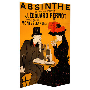 6' Tall Double Sided Absinthe Canvas Room Divider