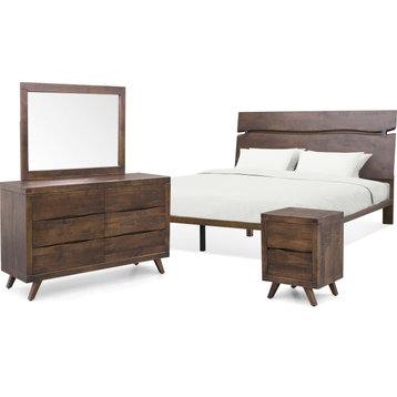 Pasco 4pc Bedroom Set - Distressed Cocoa, King