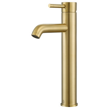 Argenta 1-Hole Single-Handle Vessel Bathroom Faucet in Brushed Champagne Gold