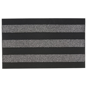 Superio Non-Slip Natural Ribbed Coir Doormat, Indoor and Outdoor, 18"x30"., Grey