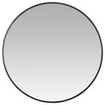 Aspire Home Accents - Bali Modern Round Wall Mirror, Gray, 40" - Featuring a classic round shape, this mirror is perfect for adding dimension and elegance to a living room, bedroom, or foyer. It also works well as a bathroom vanity mirror. Brushed gold or dark gray finishes are available for the sleek metal frame to create an alluring look for neutral or colored walls. The versatility of this piece lets you add it seamlessly to contemporary, mid-century, farmhouse, or French country interiors.