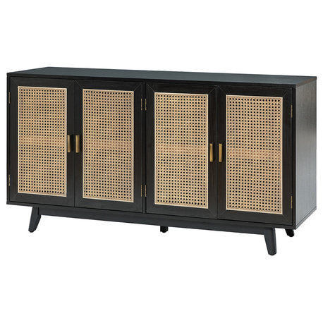 Media Storage TV Stand, Up to 65", Black