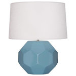 Robert Abbey - Robert Abbey OB01 Franklin, 1 Light Table Lamp - Inspired by the natural geometry found in turtle sFranklin 1 Light Tab Steel Blue Glazed Oy *UL Approved: YES Energy Star Qualified: n/a ADA Certified: n/a  *Number of Lights: 1-*Wattage:150w Type A bulb(s) *Bulb Included:No *Bulb Type:Type A *Finish Type:Steel Blue Glazed