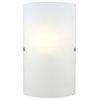 Troy 3 1-Light Sconce, Matte Nickel, White Glass Shade