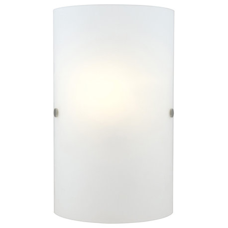Troy 3 1-Light Sconce, Matte Nickel, White Glass Shade
