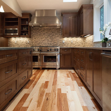 Park it Here–Transitional Kitchen in a Woodsy Setting
