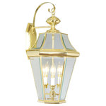 Livex Lighting - Georgetown Outdoor Wall Lantern, Polished Brass - The Georgetown looks to add regal elegance to your home with a line of lighting that embodies classic design for those who only want the finest. Using the highest quality materials available, the Georgetown begins with solid brass so that each fixture not only looks fantastic, but provides a fit and finish that will last for years as well.