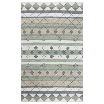 Rizzy Home Resonant RS925A Blue Tribal Motif Area Rug, Rectangular 9'x12'