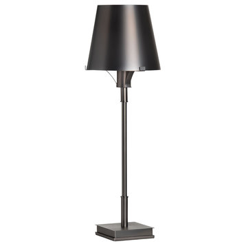 Lyndsey 33" Buffet Lamp With Metal Tapered Drum Shade, Black