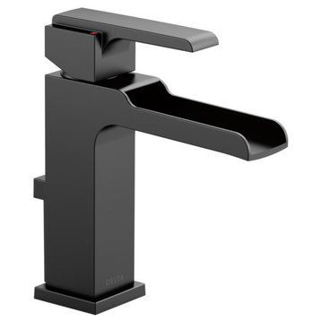Delta Ara Single Handle Channel Bathroom Faucet, Matte Black, 568LF-BLMPU