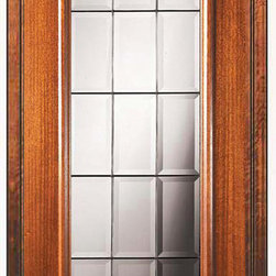 Prehung Single Door 80 Wood Mahogany French Full Lite Glass - Patio Doors