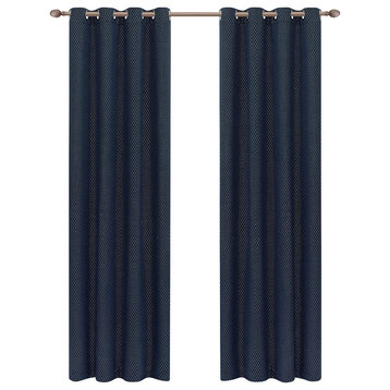 Shimmer Blackout 2 Panel Curtains (52X84), Navy Blue