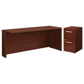 Home Square 2-Piece Set with Desk Shell & 2-Drawers Mobile File Cabinet