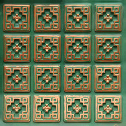 103 Faux Tin Ceiling Tile Glue up 24x24 - Copper Patina - Ceiling Tile