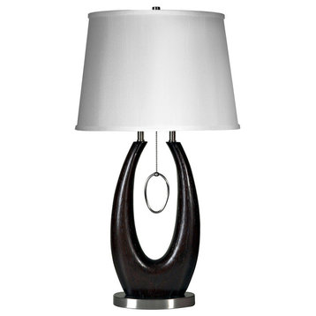 Artistic Table Lamp With Brushed Steel Accents