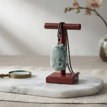 Natural Jade Stone Carved Buddha Hand Display Pendant Art GB737