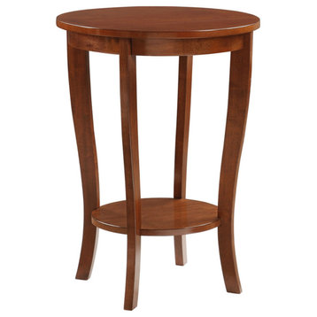 American Heritage Round End Table With Shelf