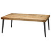 Rustic Minimalist Wood Iron Coffee Table 44" Natural Classic Farmhouse