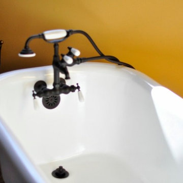 Modern Rustic Bath with Claw-foot Tub