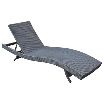 Cabana Outdoor Adjustable Wicker Chaise Lounge Chair