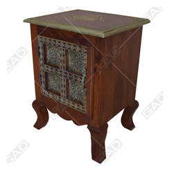 FLORAL BRASS BEDSIDE CABINET - Furniture