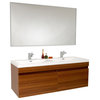 56.5" Modern Bathroom Vanity, Teak, FFT1041BN