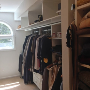 Custom Walk-in Closet - His side - notice how open the shelves are!