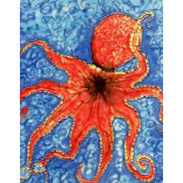 Octopus In Deep Blue Sea 6X6 Inch Ceramic Tile