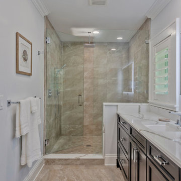 Sleek Modern Bathroom Featuring Spa-Style Comfort and Custom Cabinetry