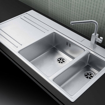 Kitchen Backsplash in Jade 1"x1" Metro Subway Collection