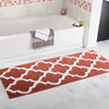 Lavish Home 100% Cotton Trellis Bathroom Mat, 24x60 inches, Brick