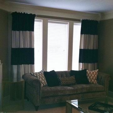 Large color blocked drapery