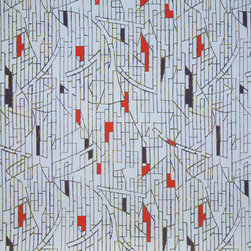 Clueit Webb Interiors Printed Fabric Collection - Khufu Coral - Curtain Fabric