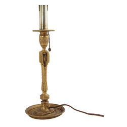 American Tiffany Studios Gold Dore Candlestick Table Lamp - Products