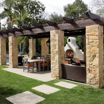 Large Stone Arbor to Enjoy During all Weather Conditions