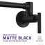 Braccia Series 24" Wall Mounted Pot Filler, Matte Black