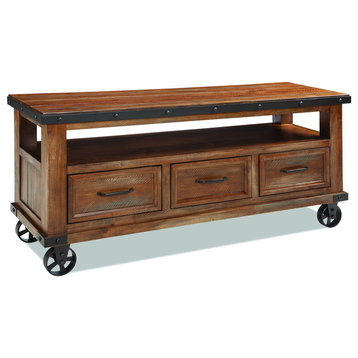 Emma Mason Signature Jean TV Console with Casters in Canyon Brown