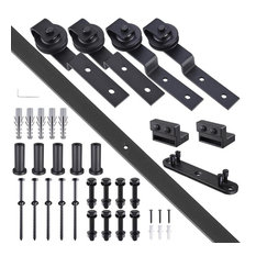 6.6 ' Bypass Sliding Barn Wood Door Hardware Roller Track Kit Antique Style
