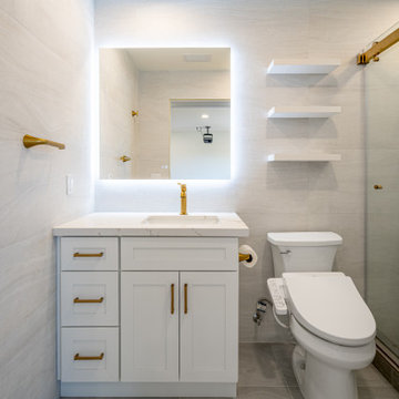 Bright Modern Bathroom with Sleek Cabinets Design |The Cabination
