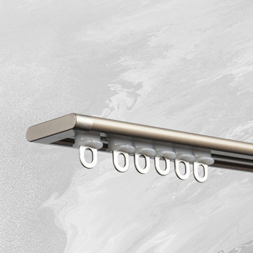 CHRY55 White Very Thin Curtain Rails Concealed Ceiling Mounted