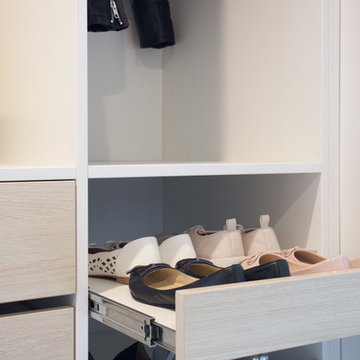 Scandinavian style walk in wardrobe