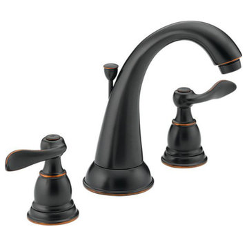 Delta Windemere Two Handle Widespread Bathroom Faucet, Oil Bronze, B3596LF-OB